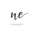 n e ne initial letter handwriting and signature vector image