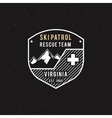 winter ski patrol rescue team label vector image vector image