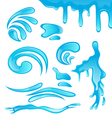 water drops splashing waves surge puddle ripples vector image