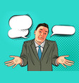 businessman man in business suit throws his hands vector image