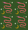 moon boho magical seamless pattern with snakes vector image vector image