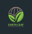 earth leaf logo design template easy to customize vector image