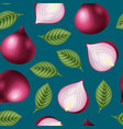 realistic 3d detailed red onion seamless pattern vector image vector image