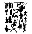 silhouette children vector image vector image
