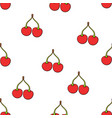 seamless pattern with twin red cherries vector image vector image