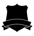 shield shape retro label black ribbon emblem vector image