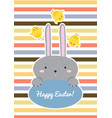 colorful happy easter greeting card with cartoon vector image