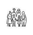 big family children parents and grandparents vector image