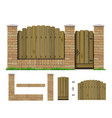 constructor template of classic brick fence vector image