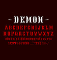 devil font demon typeface alphabet satan letters vector image