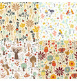 set of flower patterns vector image