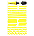 yellow hand drawn highlight lines layered boxes vector image