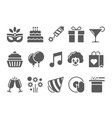 celebration icons and party icons vector image