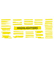 highlighter collection marker yellow set vector image