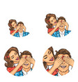 set of pop art round avatar icons for users vector image