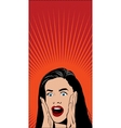 shocked pop art woman vector image