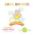 baby shower card - girl cat on a bike vector image