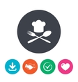 chef hat sign icon cooking symbol vector image