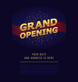 grand opening 3d gold word sign background vector image