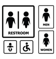 restroom sign set vector image vector image
