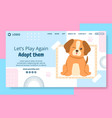 animal shelter social media landing page template vector image