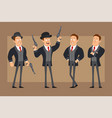 cartoon flat business man character set vector image vector image