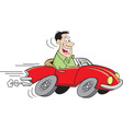 cartoon man driving a car vector image