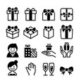 gift box icon set vector image