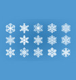 set of different snowflakes winter wintertime vector image