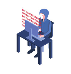 Hacking isometric concept Royalty Free Vector Image