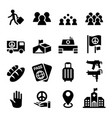 immigration immigrant refugee icon set vector image