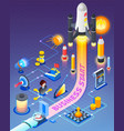 business start isometric composition vector image
