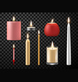 collection realistic decorative candles vector image