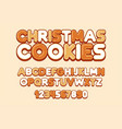 christmas cookie font vector image vector image