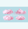 realistic pink fluffy clouds set isolated vector image vector image