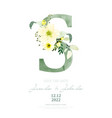 green watercolor of alphabet s decorated vector image