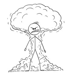 Cartoon insane or mad hungry man walking Vector Image