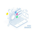 isometric search engine result page flat vector image