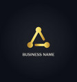 triangle connect technology gold logo vector image