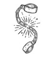 broken shackles on white background design vector image vector image