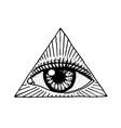 face detailed seeing eye in the triangle fashion vector image