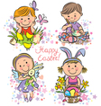 kids celebrate easter vector image vector image