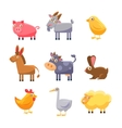 farm animal collection set vector image