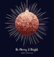 merry christmas copper luxury greeting card vector image vector image