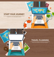 travel and tourism flat style world earth map vector image
