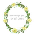 beautiful leafy frame wreath of eucalyptus fern vector image