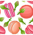 beautiful seamless pattern with macaroons vector image