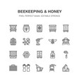 beekeeping apiculture flat line icons beekeeper vector image