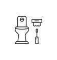 black linear bathroom with toilet vector image