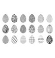set of doodle easter eggs black and white vector image